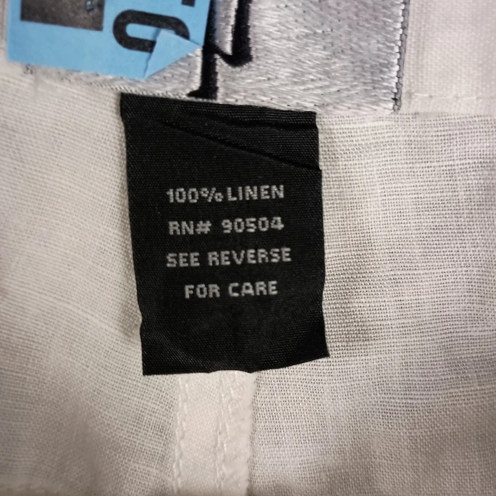 Jeremi Hunter 36Wx30L Mens White 100% Linen Straight Leg Summer Trousers Pants